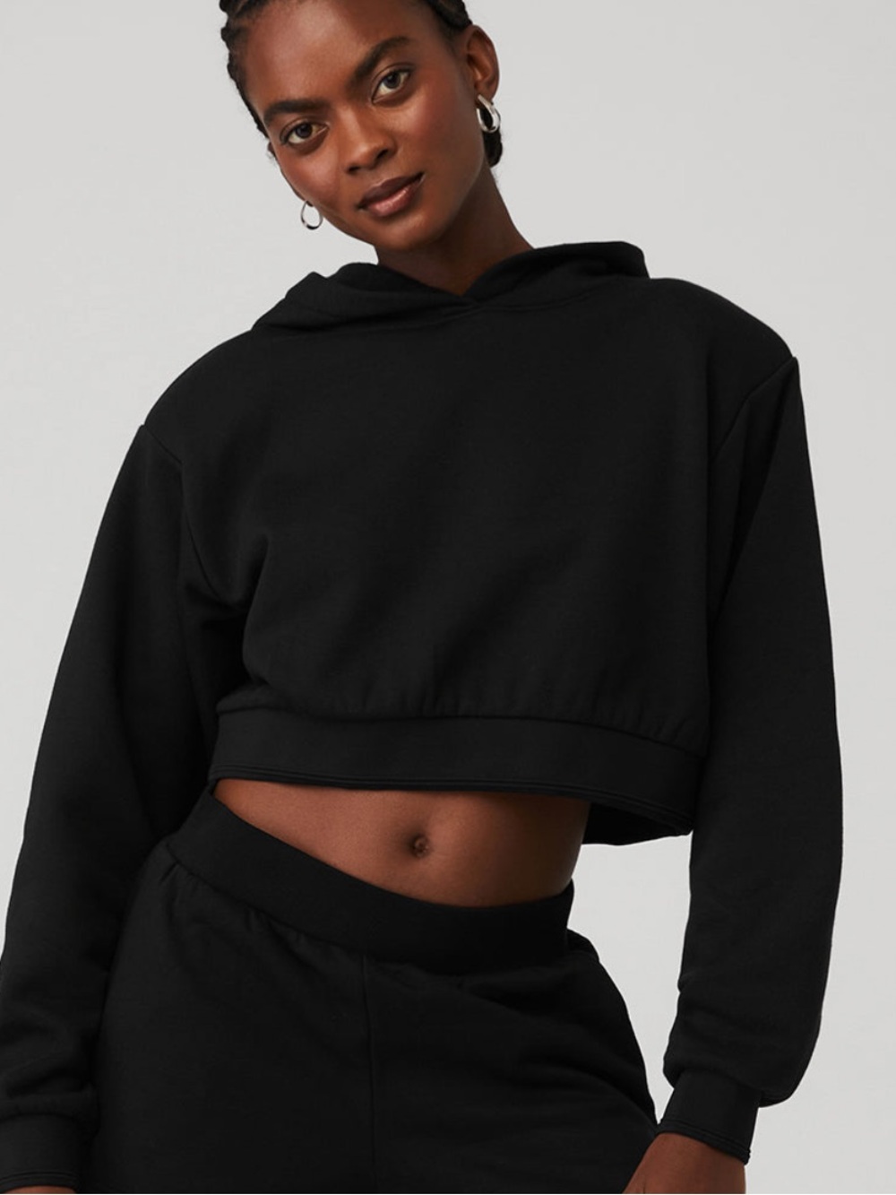 ALO Yoga Black Cropped Hoodie 🖤